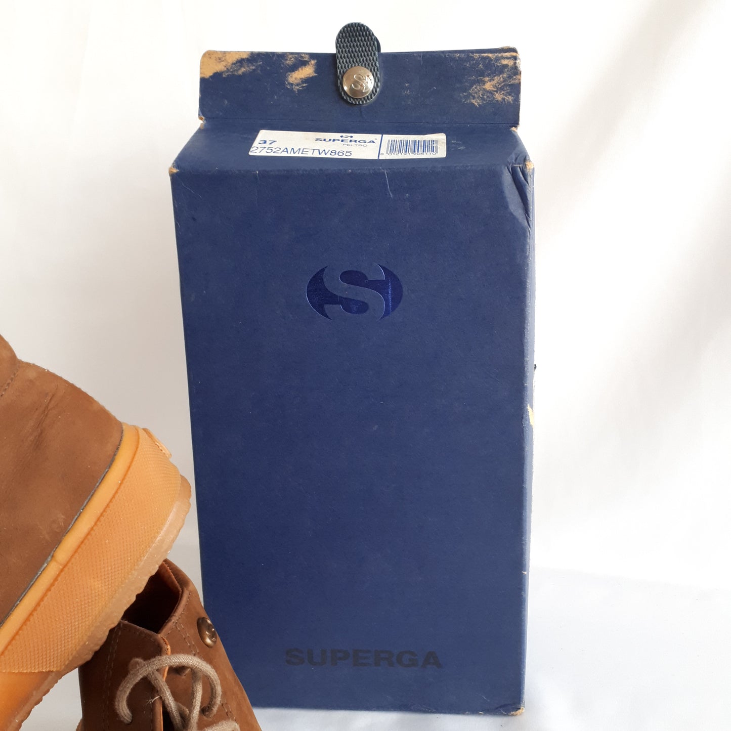 Stringate SUPERGA in pelle marrone