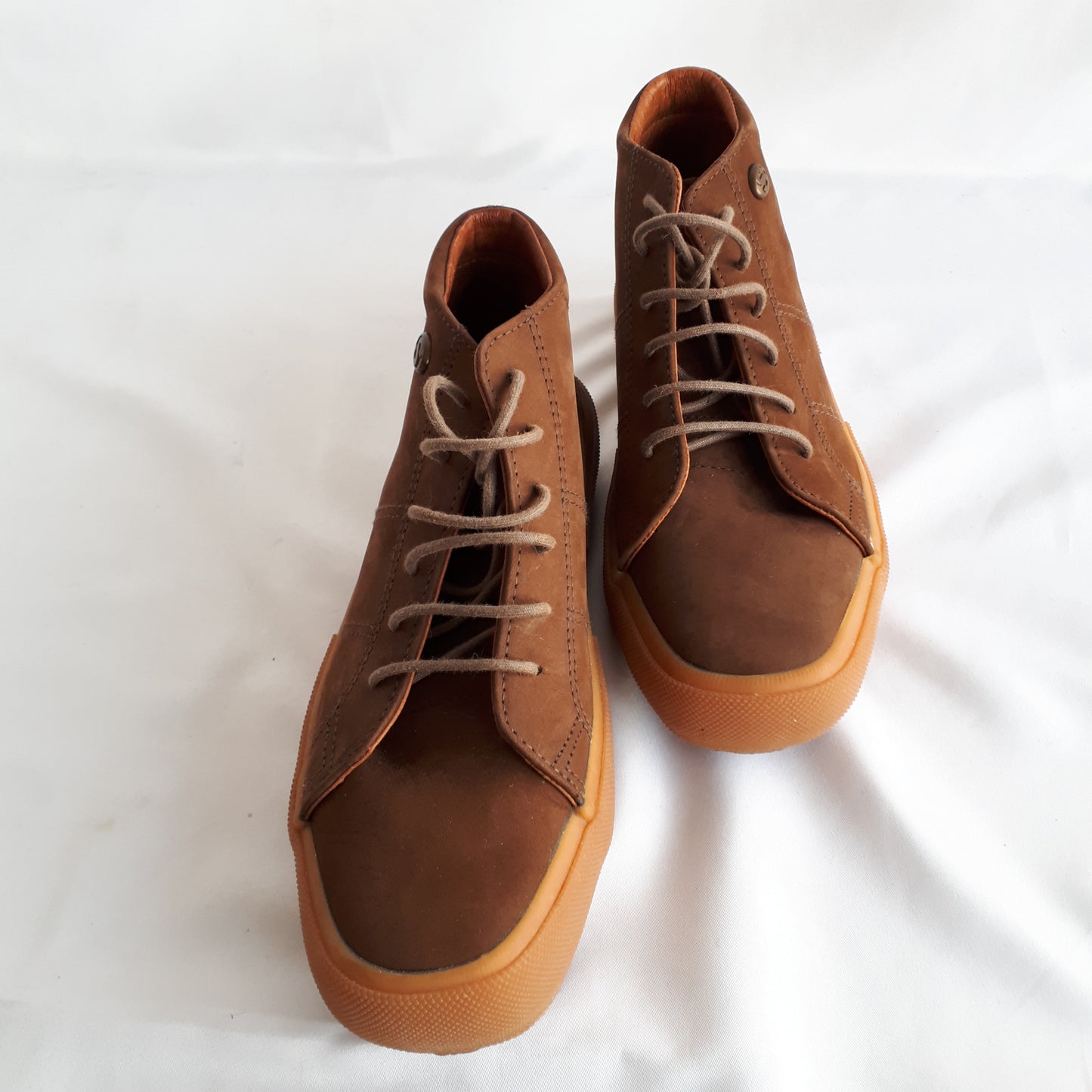 Stringate SUPERGA in pelle marrone