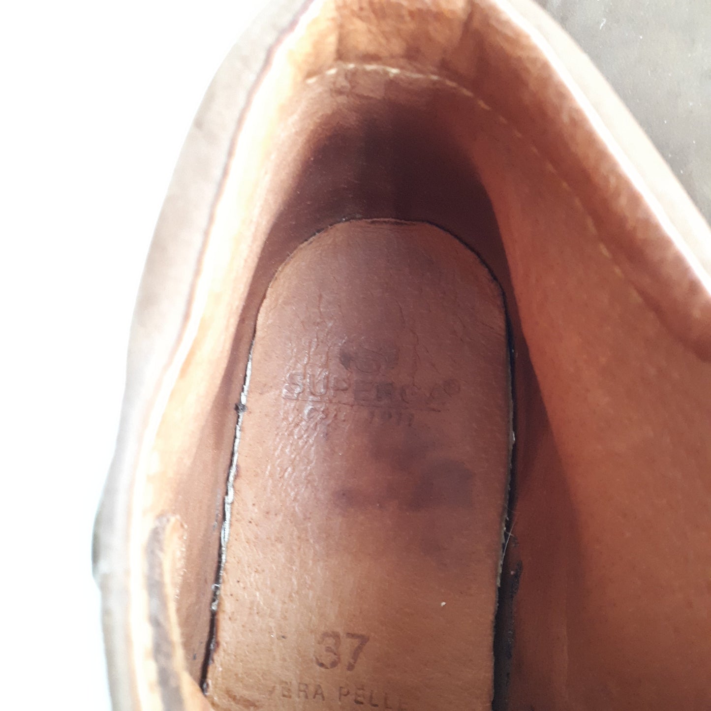 Stringate SUPERGA in pelle marrone