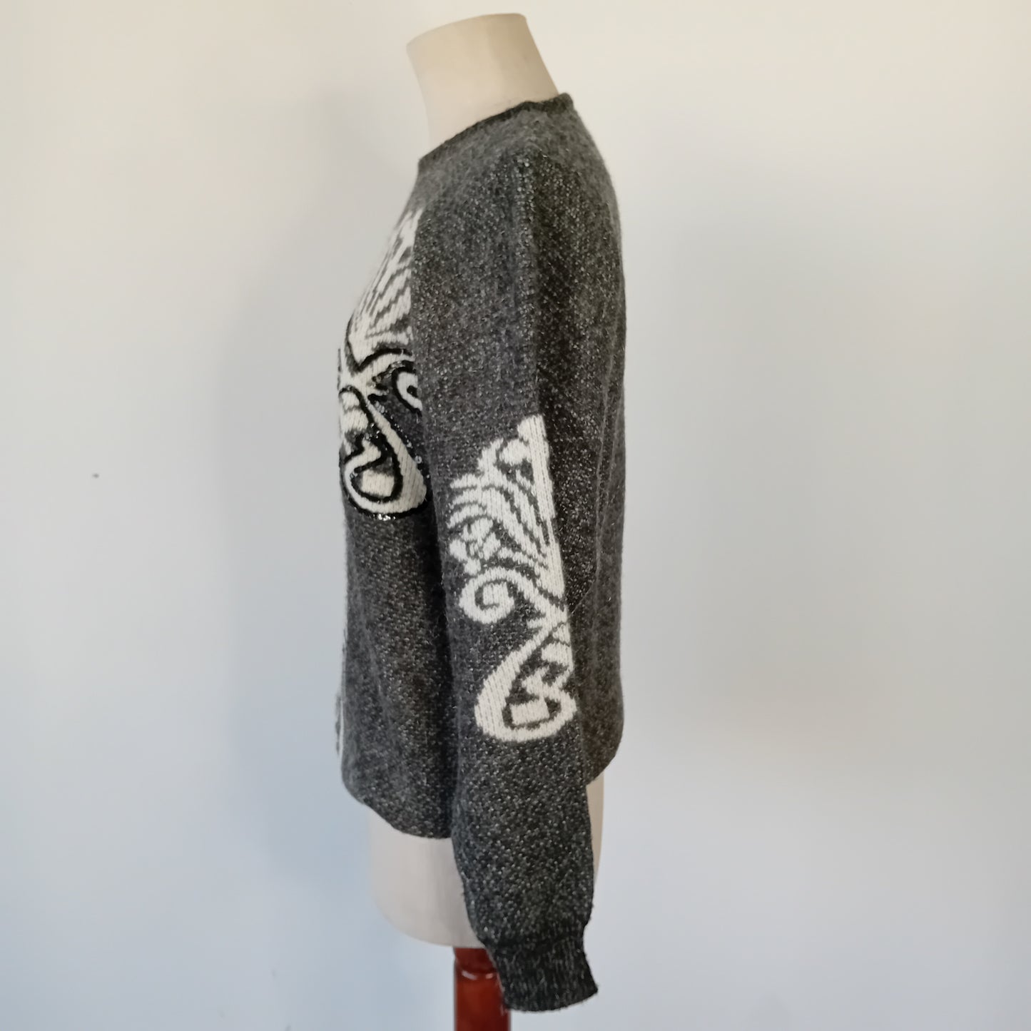 Maglione vintage grey and white