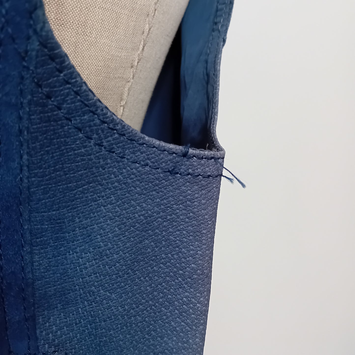 Gilet vintage in pelle blu