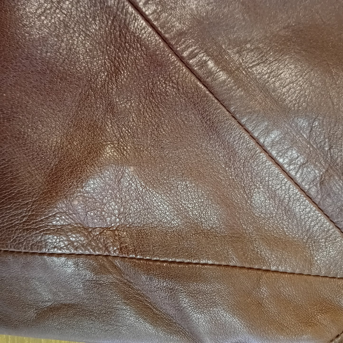 Pantalone vintage in pelle marrone