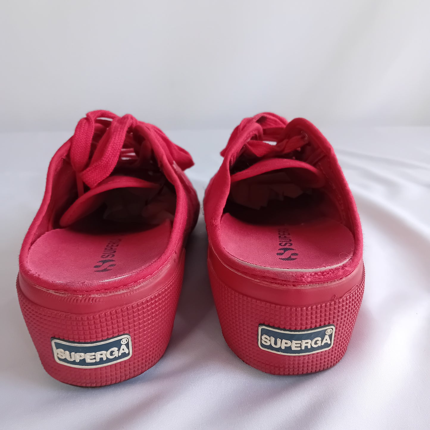 Superga red mules