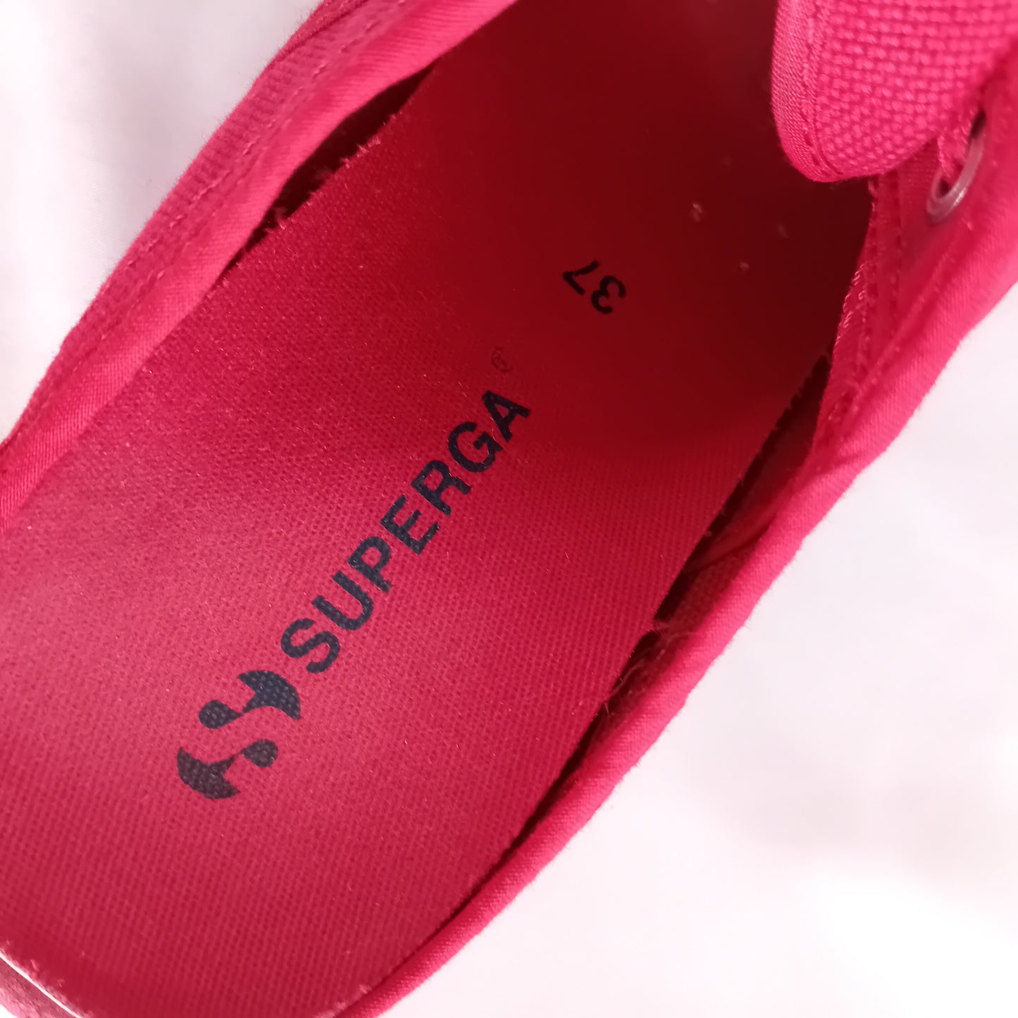 Superga red mules