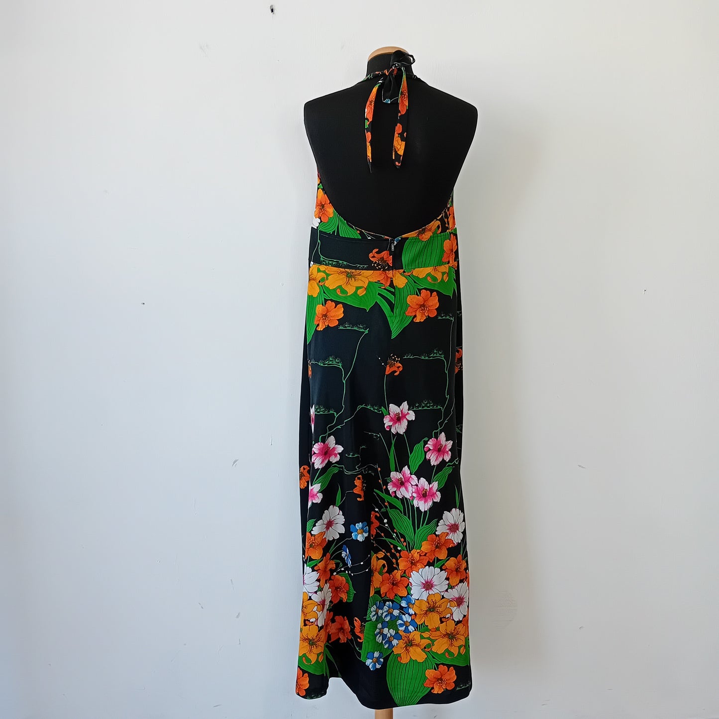 Black flower long dress