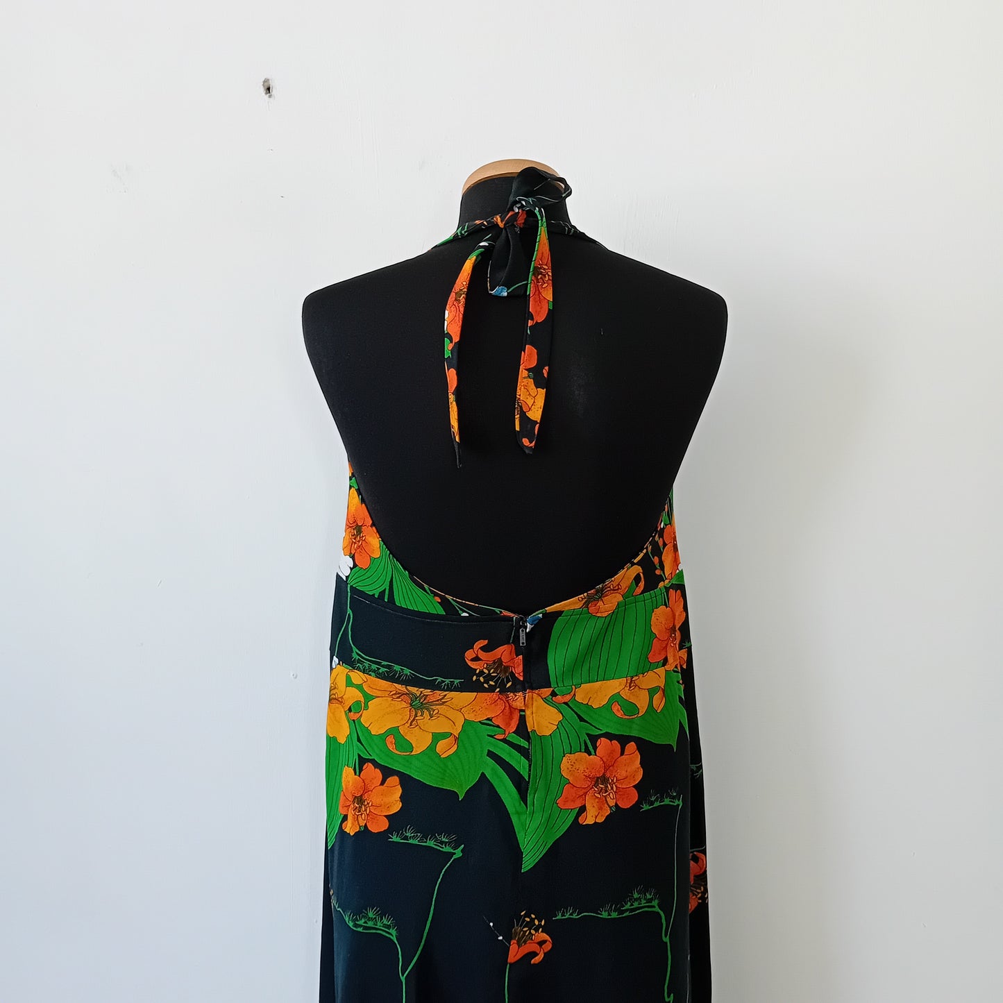 Black flower long dress
