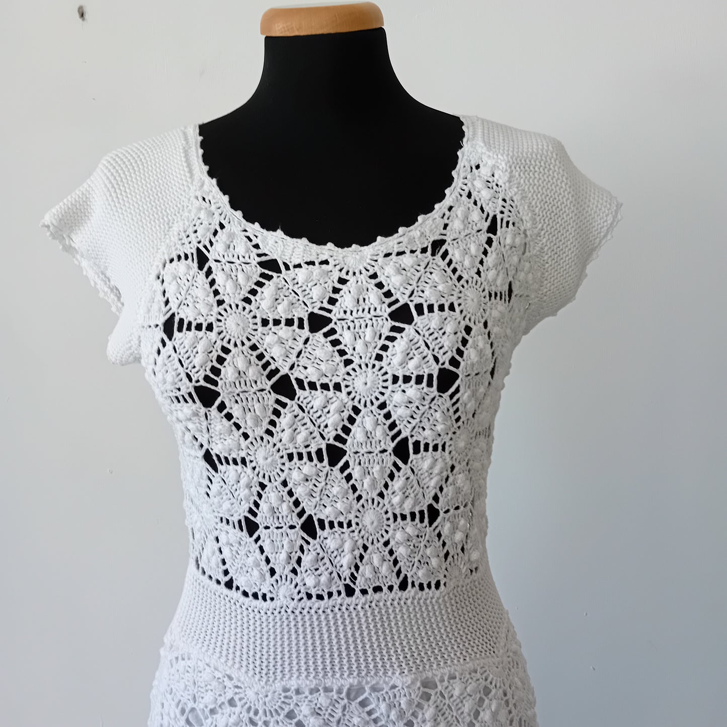 Macrame white dress