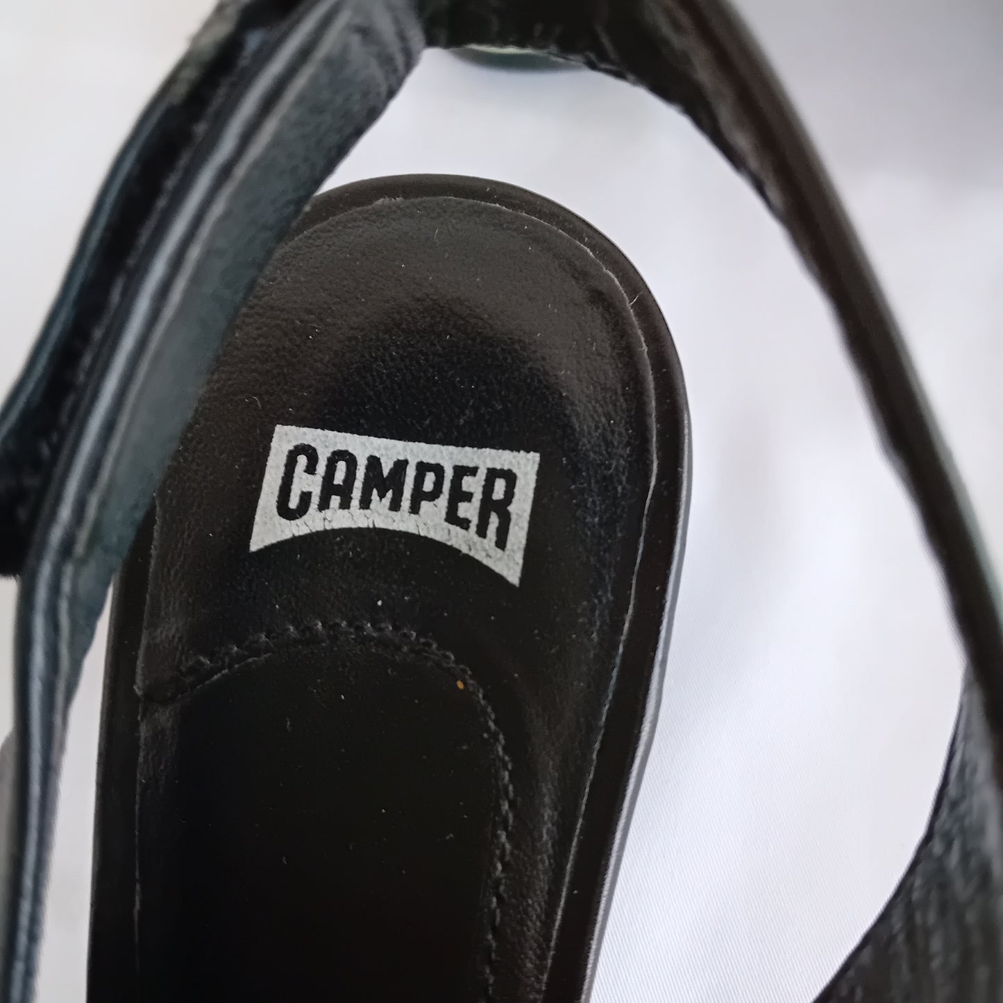 Camper black slingback