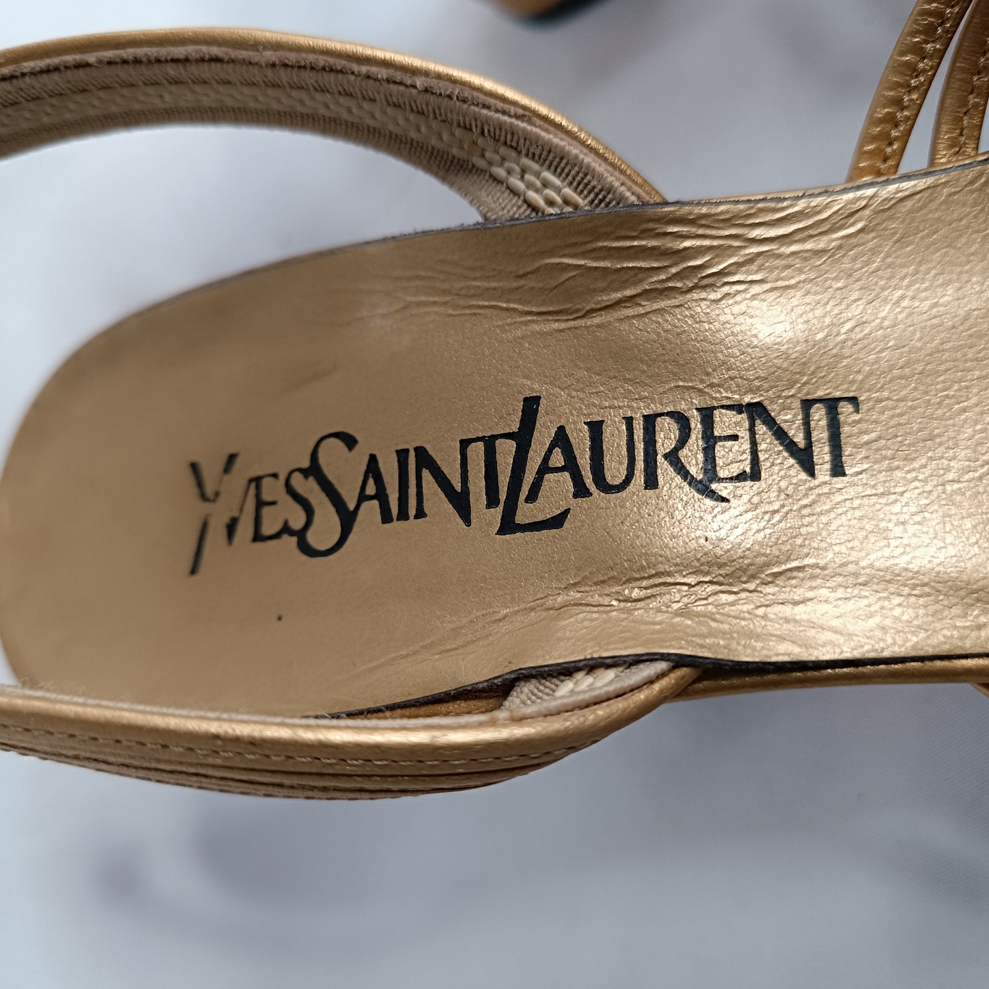Yves Saint Laurent gold sandals