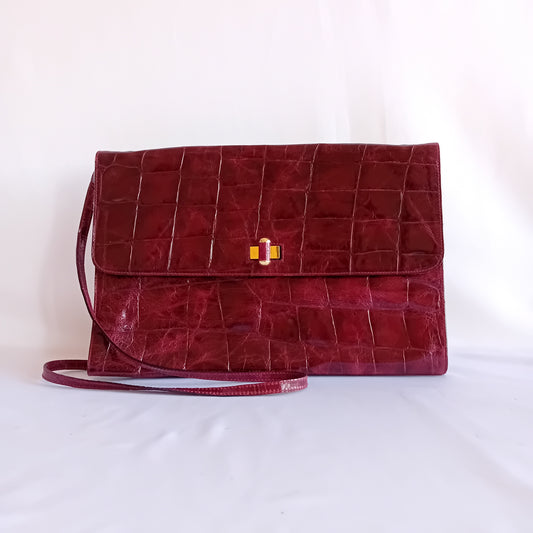 Furla burgundy leather bag