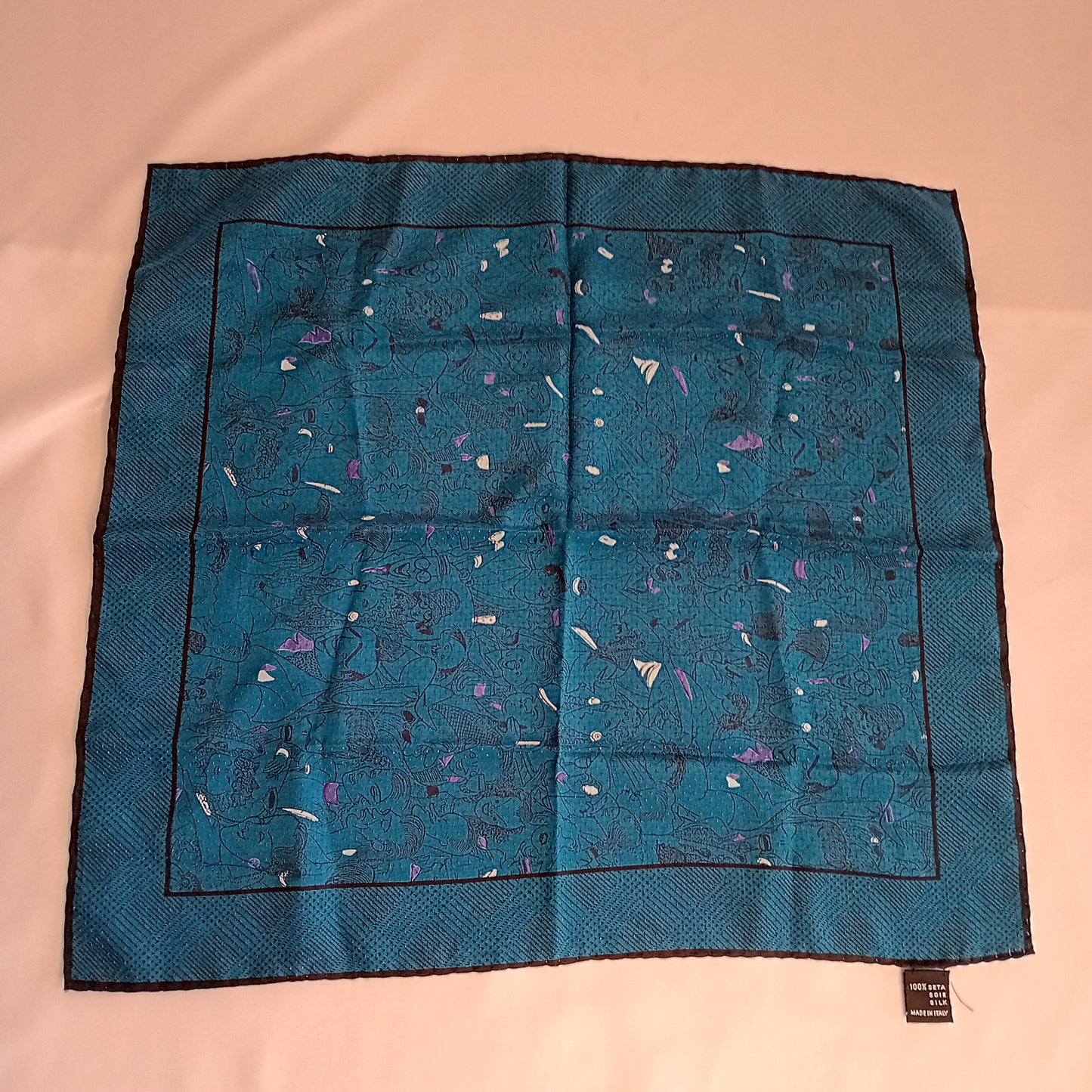 Blue silk pochette