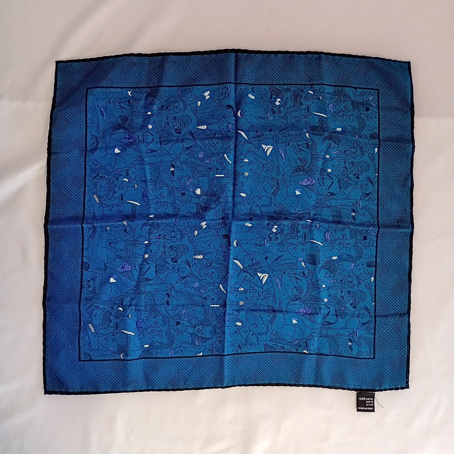 Blue silk pochette