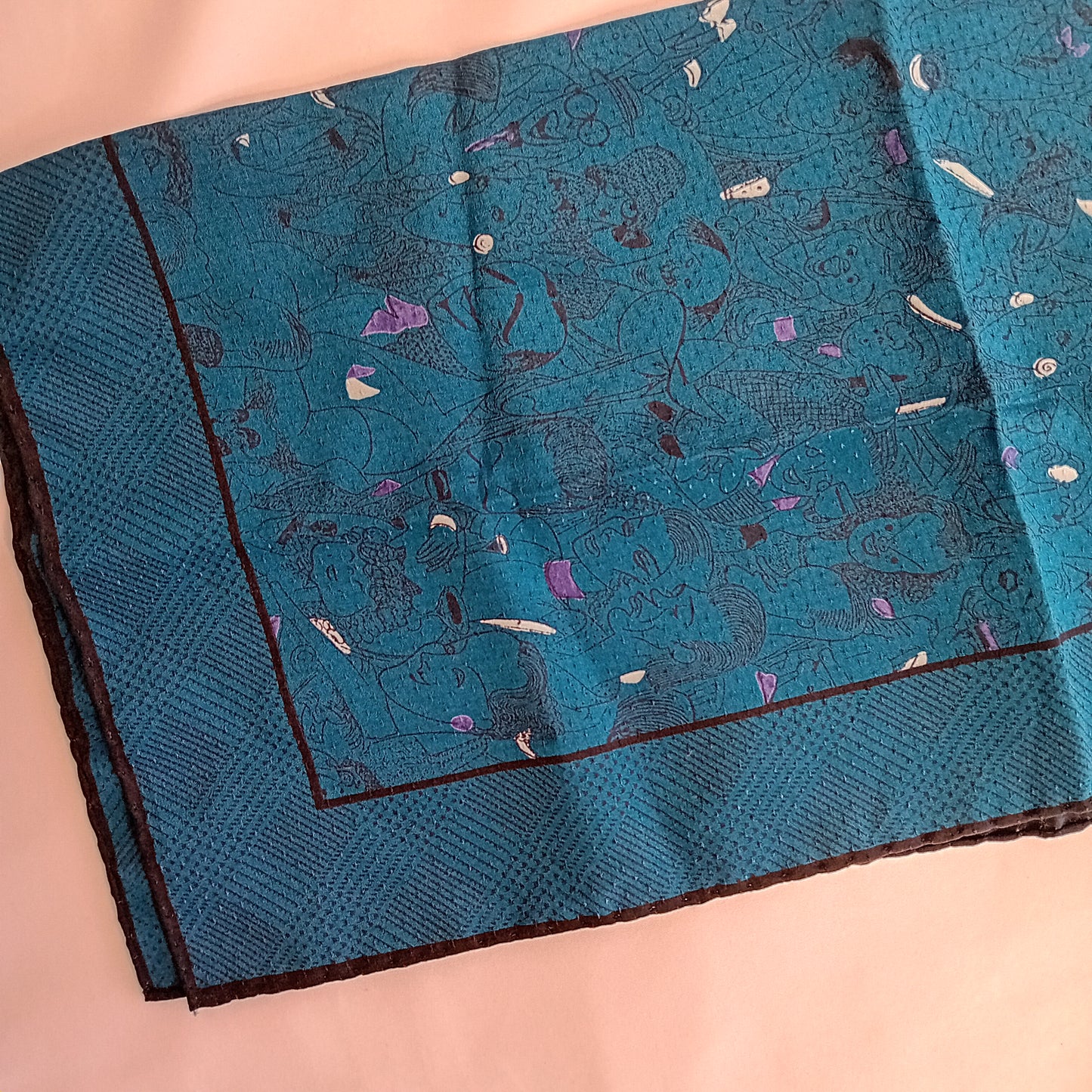 Blue silk pochette