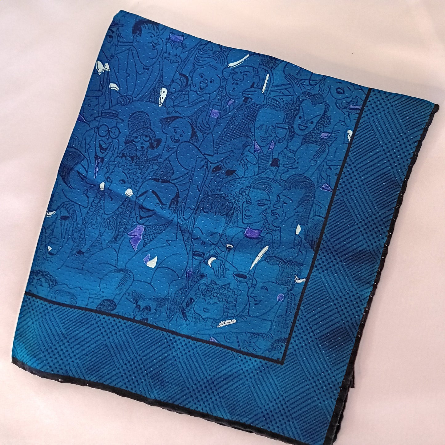 Blue silk pochette