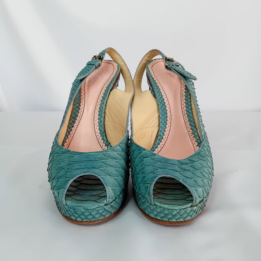 Galliano snake sandals