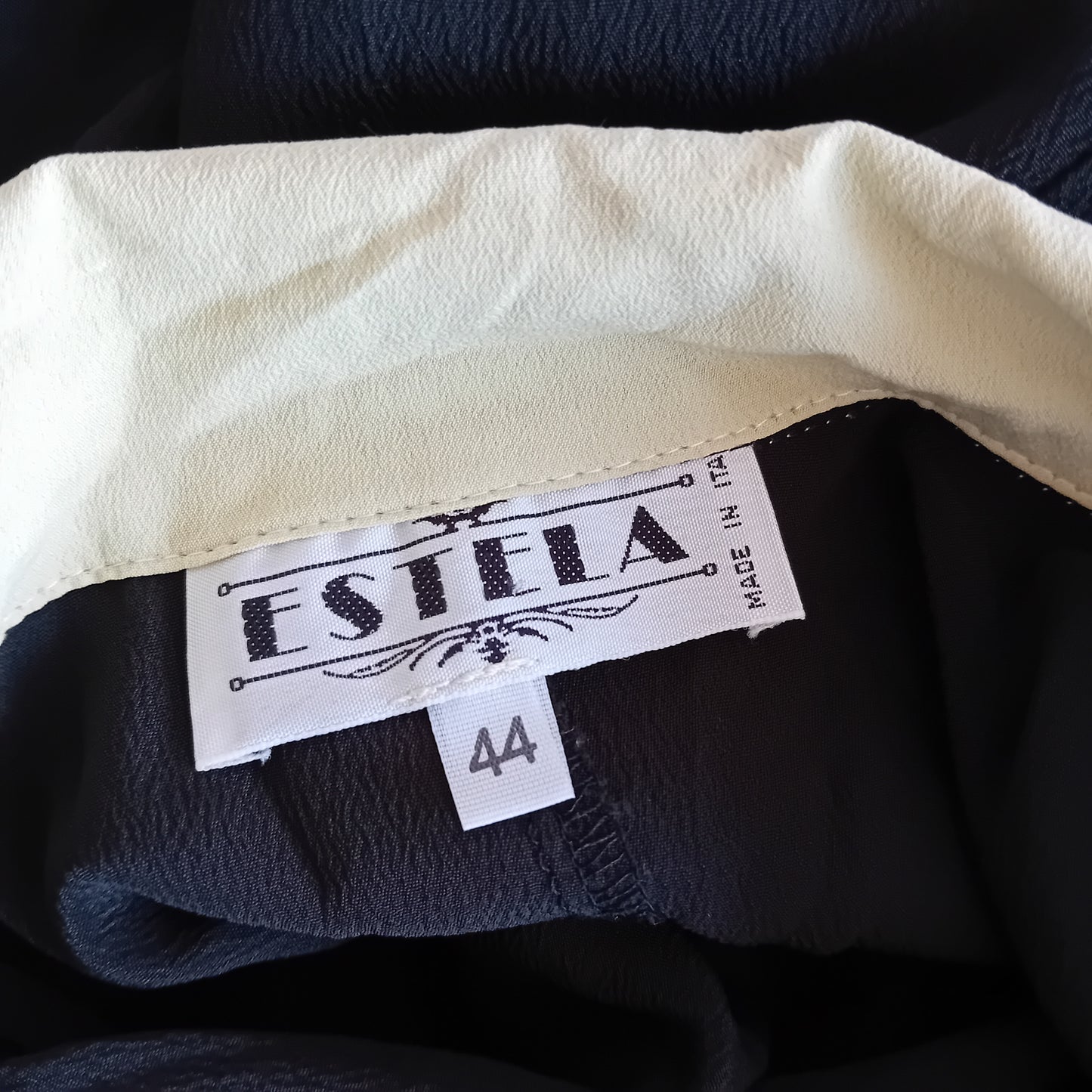 Estela long black silk dress