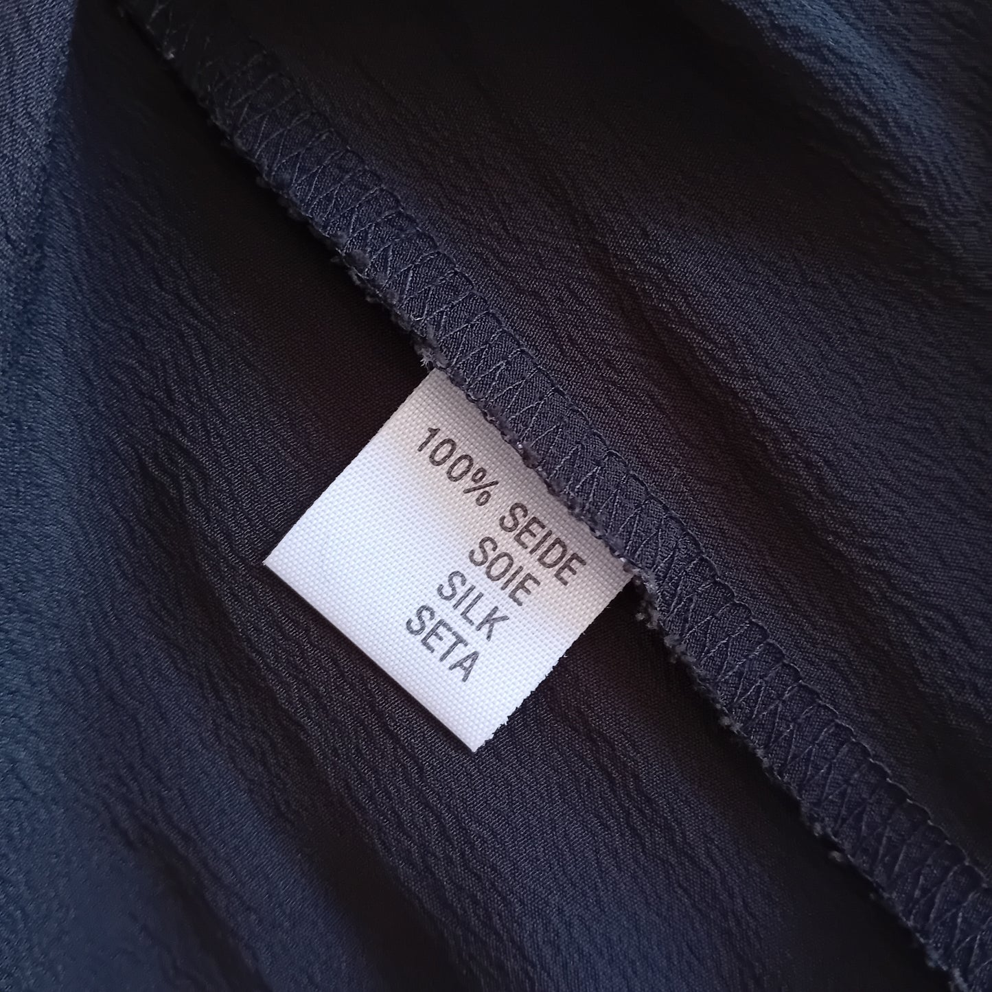 Estela long black silk dress