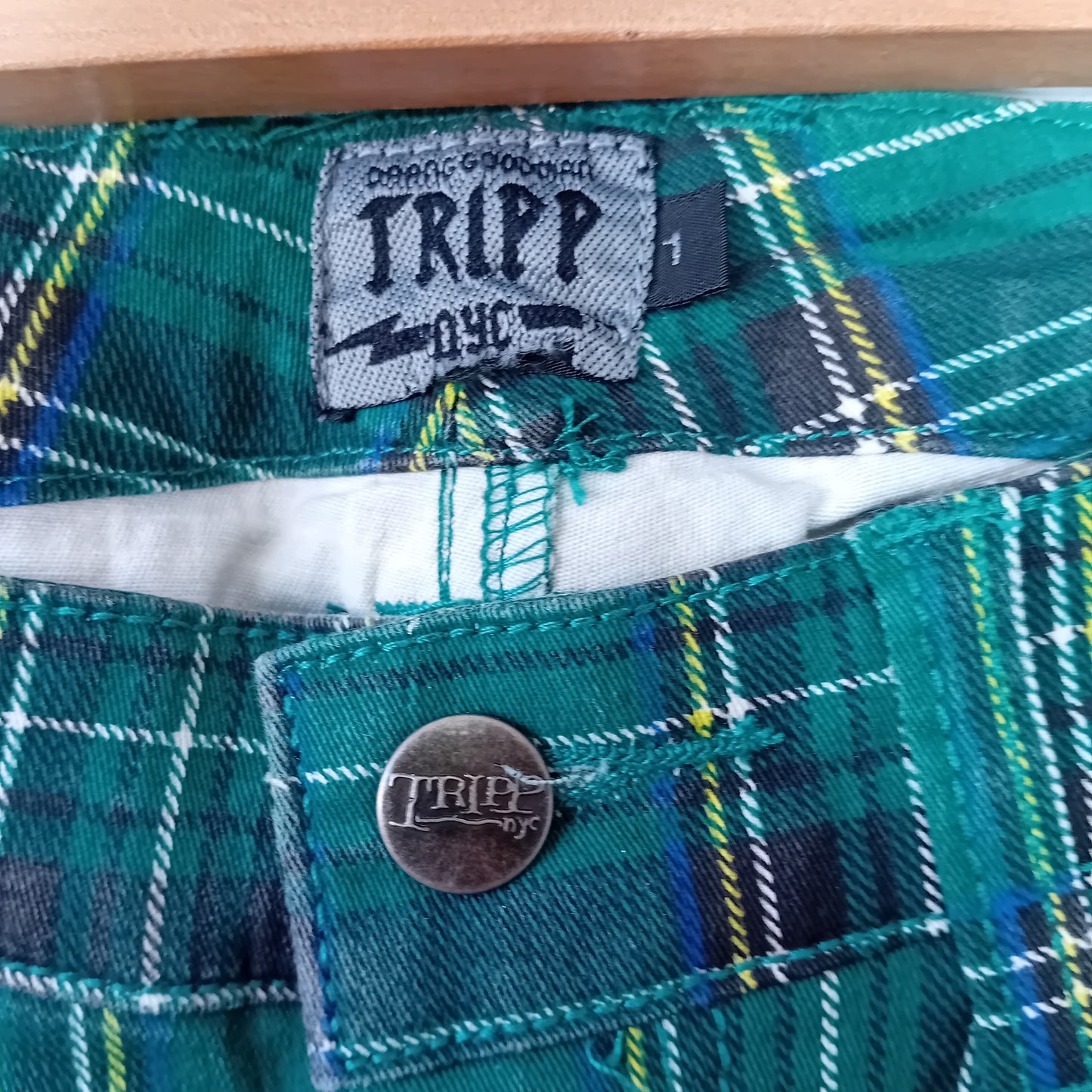 Pantaloni skinny Tripp NYC in tartan verde