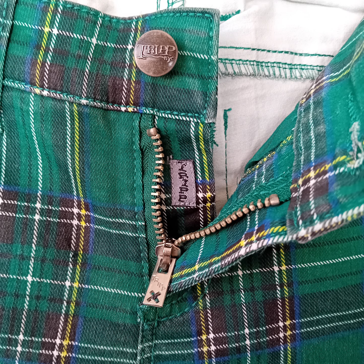 Pantaloni skinny Tripp NYC in tartan verde