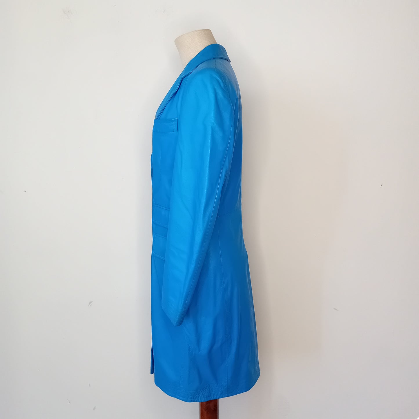 Trench in pelle blu ALBERTO BIANI