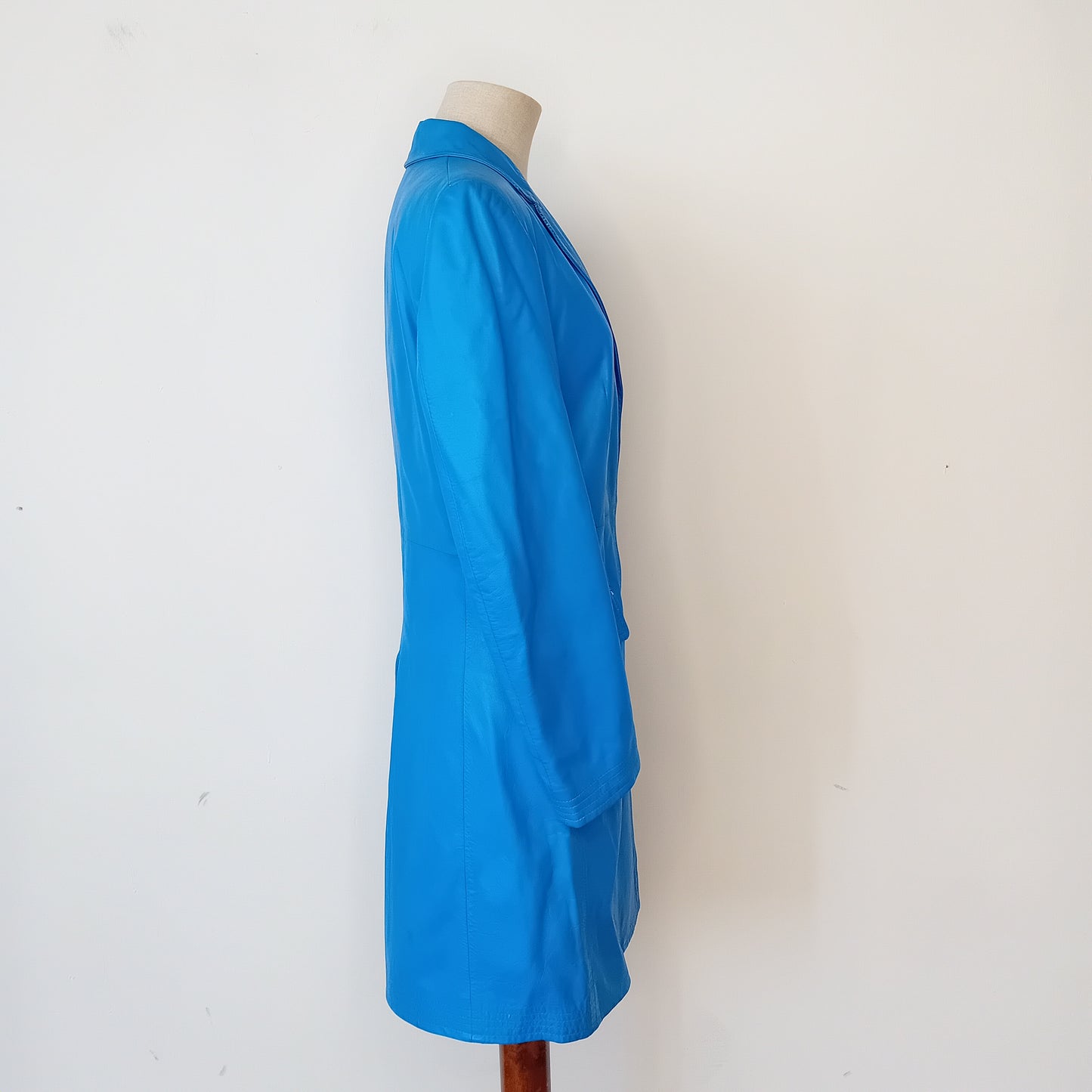 Trench in pelle blu ALBERTO BIANI