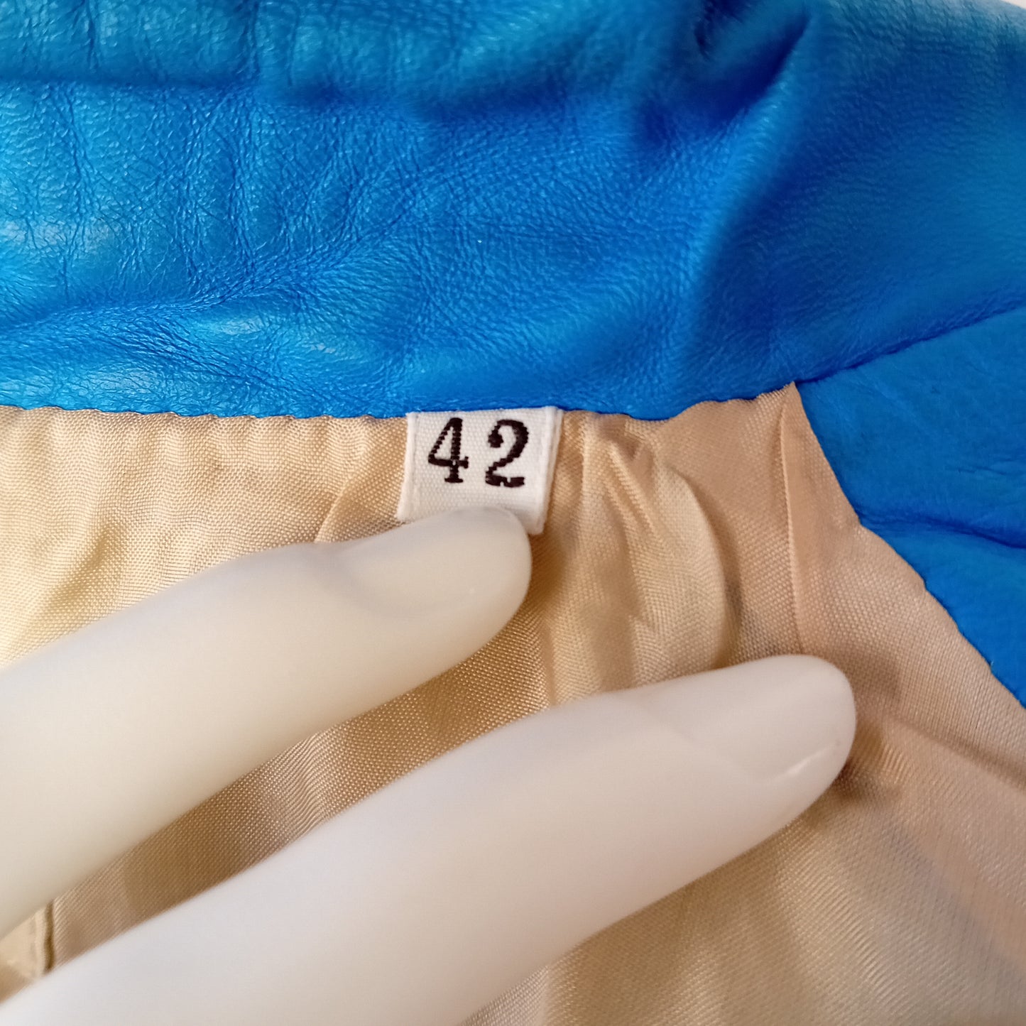 Trench in pelle blu ALBERTO BIANI
