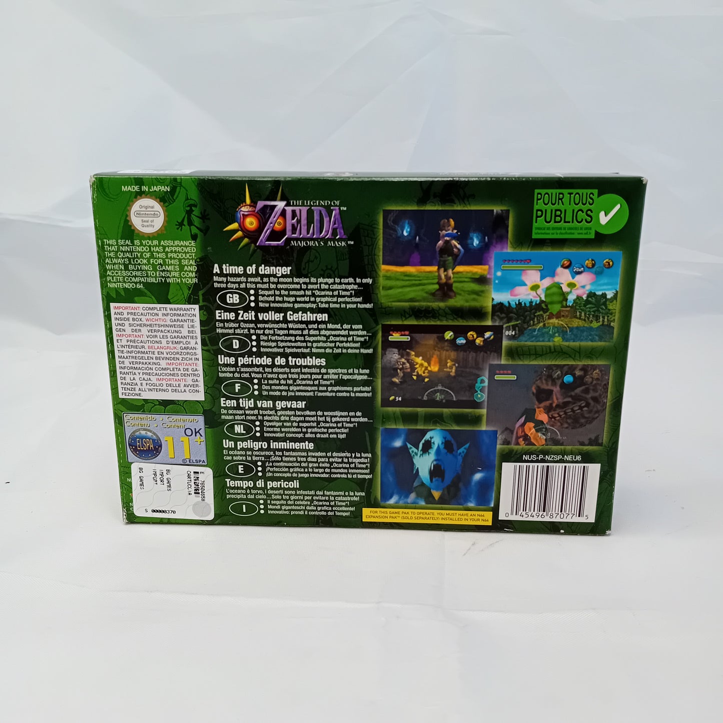 Videogioco Nintendo 64 Zelda Majora's Mask PAL con scatola + manuale