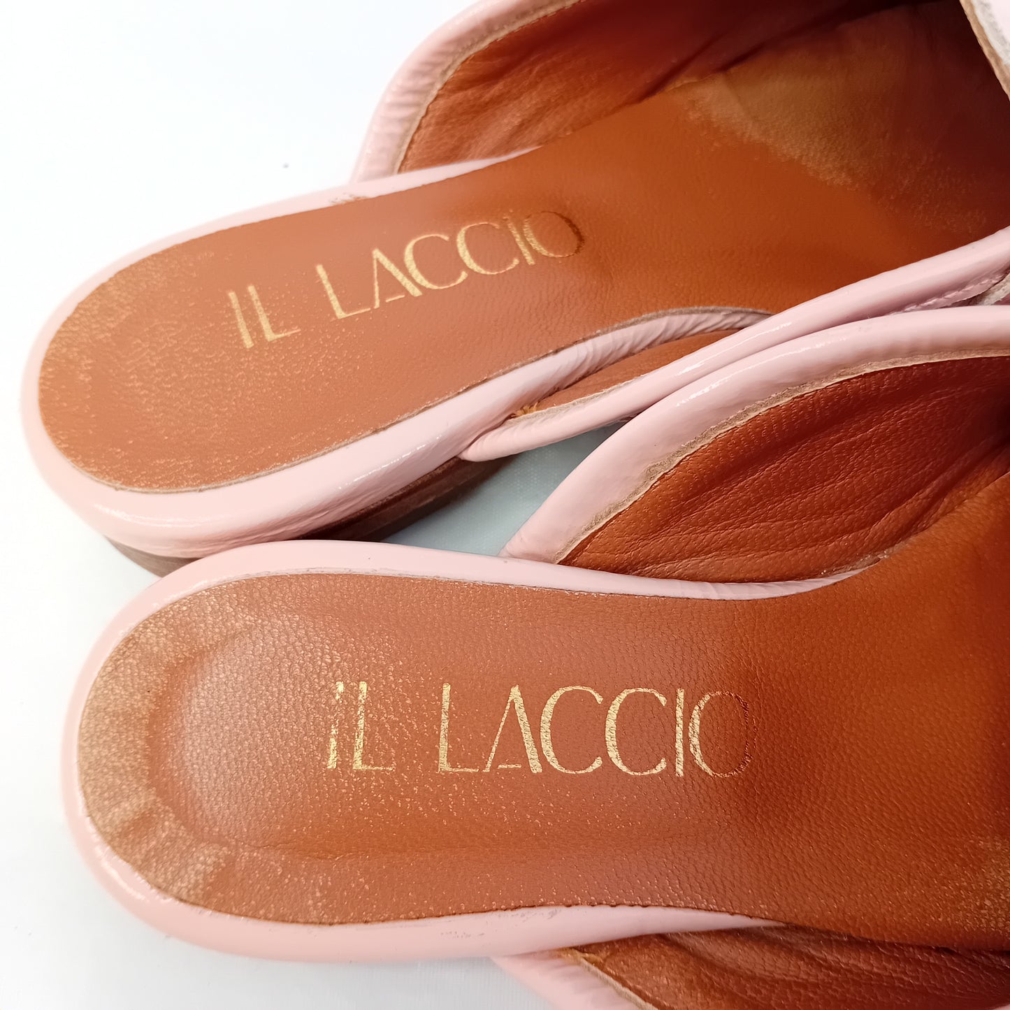 Il Laccio pink mules