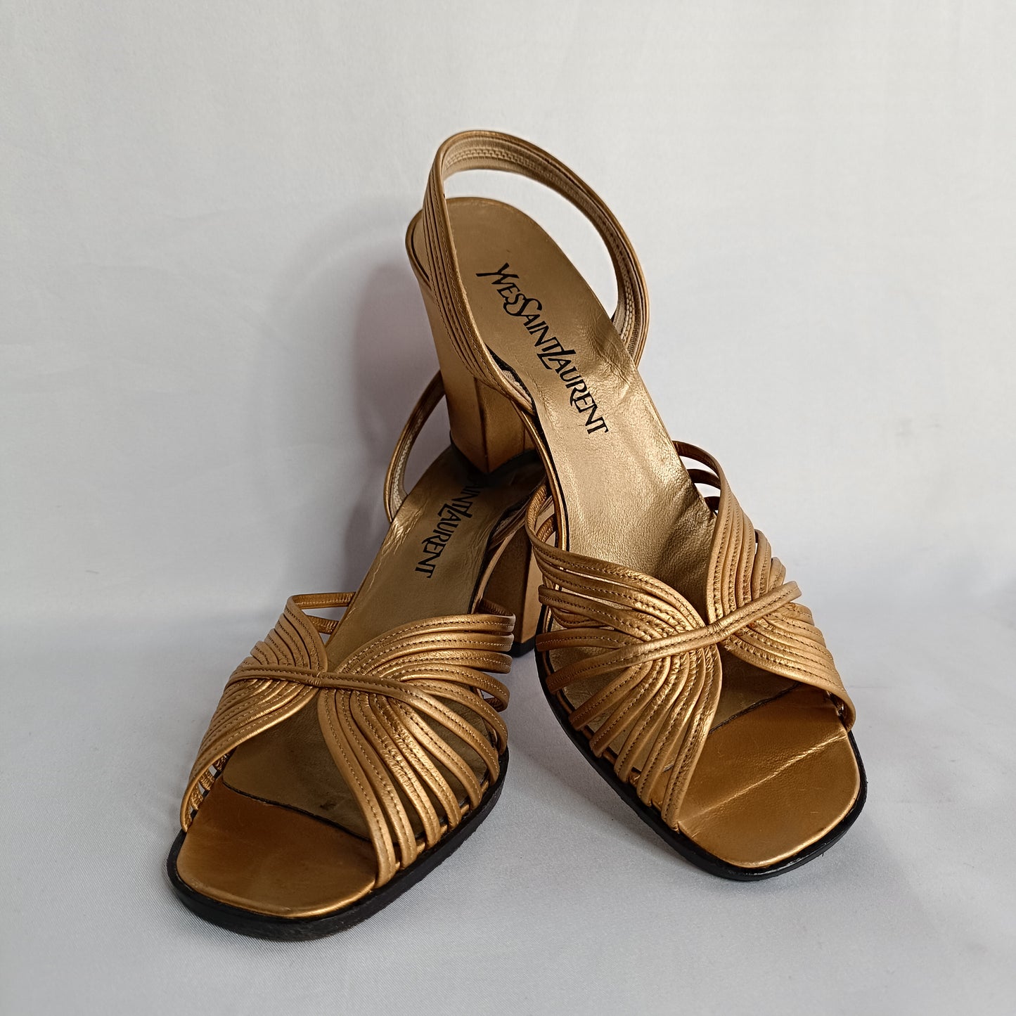 Yves Saint Laurent gold sandals