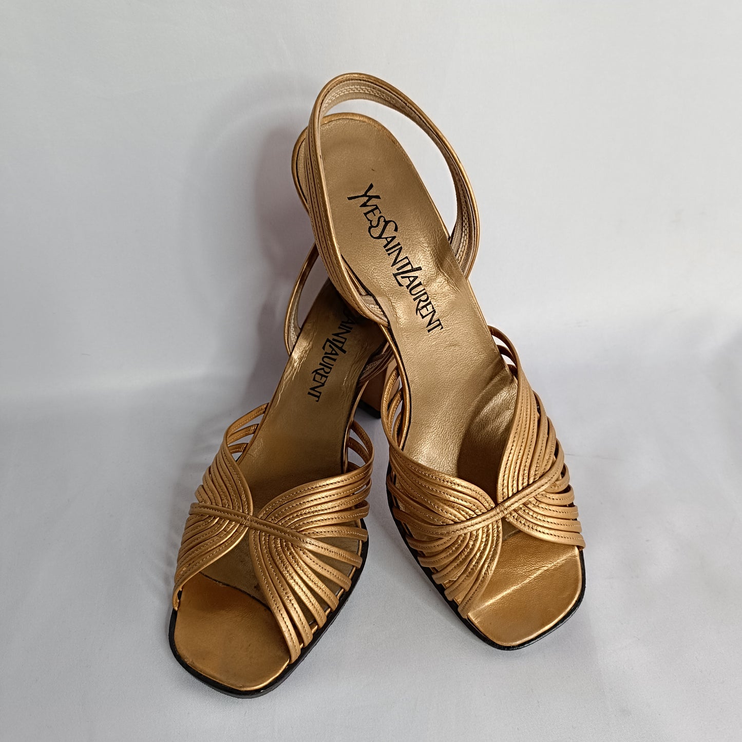 Yves Saint Laurent gold sandals