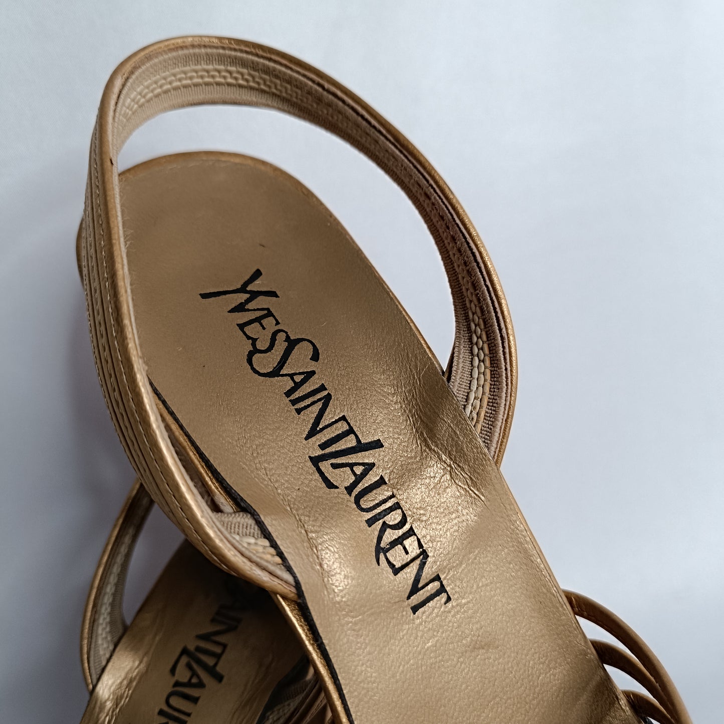 Yves Saint Laurent gold sandals