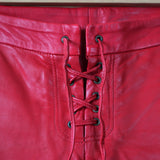 Pantaloni rossi in pelle