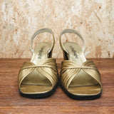 YSL gold sandals
